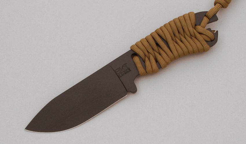 Ka-Bar Knives BK-11 Becker Necker with Cord Wrapped Skeletal Handle handle material - Obverse Side - Item #KLC11795