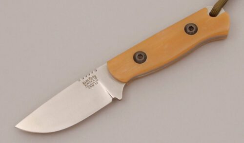 Bark River Knife & Tool Bravo Necker with Natural Micarta Scales handle material - Obverse Side - Item #KLC11796