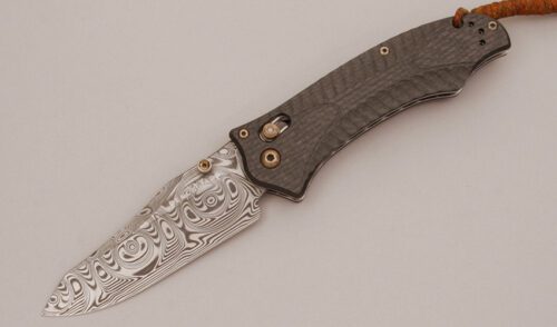 Benchmade Knives 950-91 Gold Class Osborne Rift with Textured Carbon Fiber Scales handle material - Obverse Side - Item #KLC11804