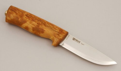 Helle Knives Eggen Outdoors Knife with Curly Birch Handle handle material - Obverse Side - Item #KLC11832