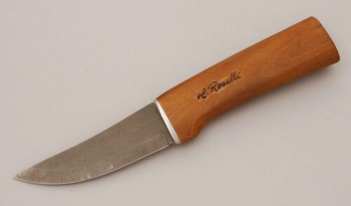 H. Roselli Knives UHC Hunter with Curly Birch Wood Handle handle material - Obverse Side - Item #KLC11834