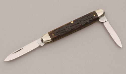 Queen Cutlery Senator Pen Knife with Jigged Bone Handle Scales handle material - Obverse Side - Item #KLC11836