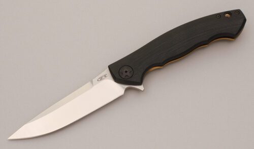 Zero Tolerance Knives 0452G10 Sinkevich Flipper with G-10/Rose Gold Titanium Frame handle material - Obverse Side - Item #KLC11837