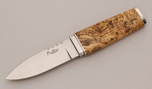 Al Polkowski Boot Dagger with Birdseye Maple Wood Handle handle material - Obverse Side - Item #KLC11839