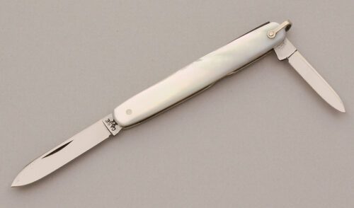 Case Cutlery 82053 Senator Pen Knife with Mother of Pearl Scales handle material - Obverse Side - Item #KLC11865