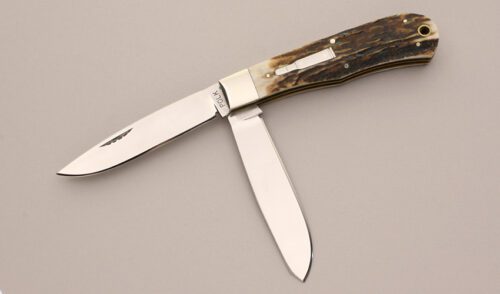 Cliff Polk Remington Bullet Trapper with Stag Handle Scales handle material - Obverse Side - Item #KLC11871