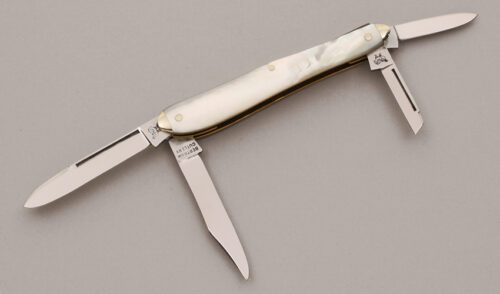 Hen & Rooster Swell Center Congress Pen with Mother of Pearl handle material - Obverse Side - Item #KLC11872