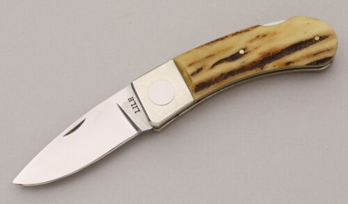 James B. "Jimmy" Lile Small Lockback Folder with Stag Handle Scales handle material - Obverse Side - Item #KLC11879