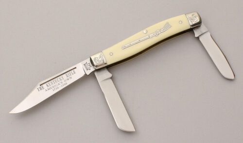 Schrade Cutlery CM-1 Kentucky Rifle Knife with Ivory Delrin Handle Scales handle material - Obverse Side - Item #KLC11886