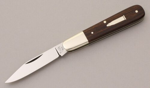 Hen & Rooster CM-8 Zipper Barlow with Mozambique Ebony Wood Scales handle material - Obverse Side - Item #KLC11887