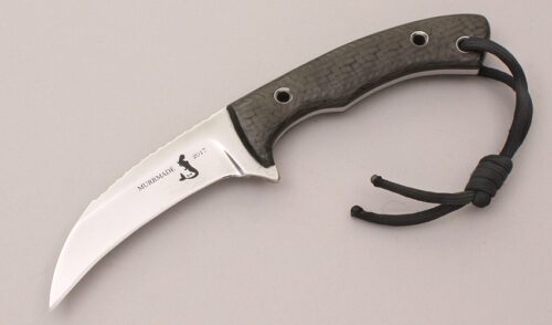 Scott Murr Karambit with Smooth Carbon Fiber Scales handle material - Obverse Side - Item #KLC11907