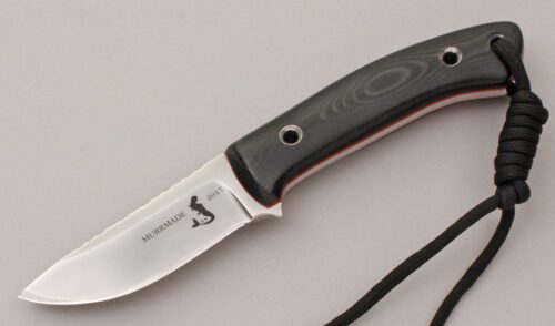 Scott Murr Small Hunter with Black Micarta Handle Scales handle material - Obverse Side - Item #KLC11910