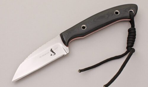Scott Murr Wharncliffe Fixed Blade with Black Linen Micarta Scales handle material - Obverse Side - Item #KLC11911