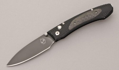 William Henry Knives E6 Button Lock Every Day Carry with Machined Aluminum Frame handle material - Obverse Side - Item #KLC11917