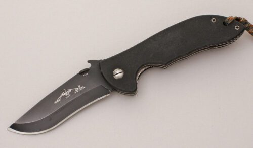 Emerson Knives Commander Linerlock Folder with Black G-10 Scales handle material - Obverse Side - Item #KLC11918
