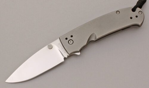 A.G. Russell Gentleman's Frame Lock with Titanium Frame handle material - Obverse Side - Item #KLC11925