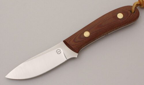 Dozier Knives Yukon Pro Skinner with Brown Canvas Micarta Scales handle material - Obverse Side - Item #KLC11928