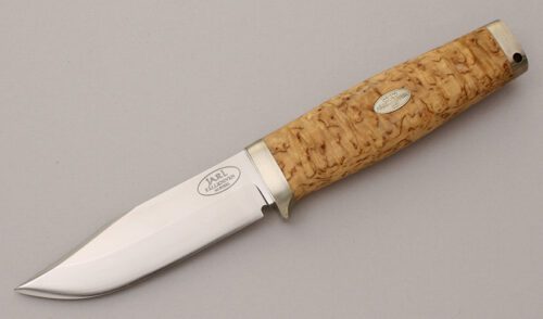 Fallkniven Knives SK1 Jarl with Curly Birch Handle handle material - Obverse Side - Item #KLC11932