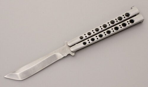 Benchmade Knives Model #44 Butterfly Tanto with Stainless Steel Handles handle material - Obverse Side - Item #KLC11955