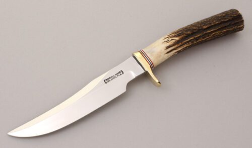 Randall Knives Model 12 Little Bear Bowie with Stag Handle handle material - Obverse Side - Item #KLC11962