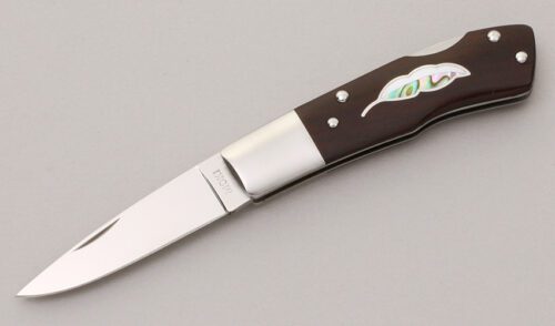 Moki Knives Lockback Folder with Cocobolo Wood Handle Scales handle material - Obverse Side - Item #KLC11971