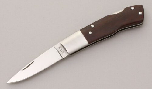 Moki Knives Lockback Folder with Cocobolo Wood Scales handle material - Obverse Side - Item #KLC11973