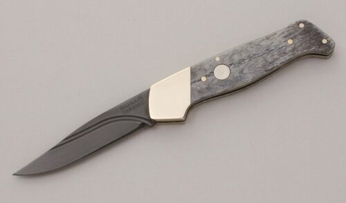 Boker Knives 2041 Ceramic Lockback Folder with Smooth Gray Bone Scales handle material - Obverse Side - Item #KLC11977