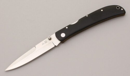 Al Mar Knives Eagle Talon Lockback Folder with Blackwood Handle Scales handle material - Obverse Side - Item #KLC11979