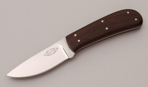 Larry Duvall Drop Point Hunter with Rosewood Handle Scales handle material - Obverse Side - Item #KLC12011