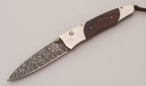 William Henry Knives G30 Gentac Button Lock with Desert Ironwood Scales handle material - Obverse Side - Item #KLC12015