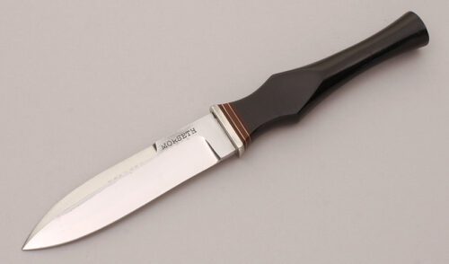 Morseth Knives Dagger with Black Micarta Handle handle material - Obverse Side - Item #KLC12018