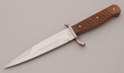 Boker Knives 121918 WWI Trench Knife with Milled Rosewood Handle Scales handle material - Obverse Side - Item #KLC12022