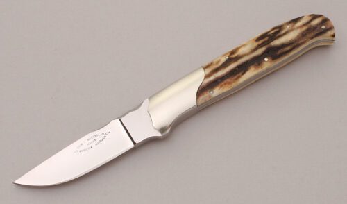 Don McClellan Small Hunter with Stag Handle Scales handle material - Obverse Side - Item #KLC12031