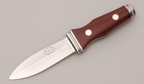 A.G. Russell 1977 Sting with Maroon Micarta Scales handle material - Obverse Side - Item #KLC12046
