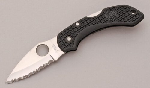 Spyderco Knives S28SBK Dragonfly Midlock with Black FRN Frame handle material - Obverse Side - Item #KLC12049