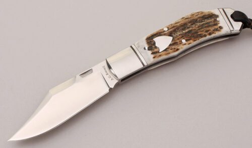 A.G. Russell Arkansas Hunter Lockback with Stag Handle Scales handle material - Obverse Side - Item #KLC12062