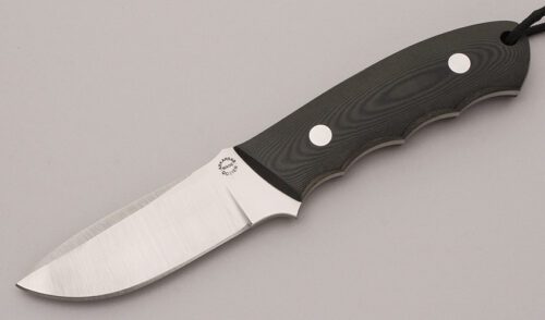 Dozier Knives K-19 Pro Skinner with Black Linen Micarta Scales handle material - Obverse Side - Item #KLC12068