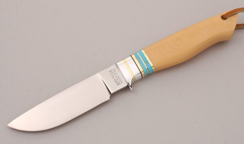 Bark River Knife & Tool Forager with Antique Ivory Micarta Handle handle material - Obverse Side - Item #KLC12070