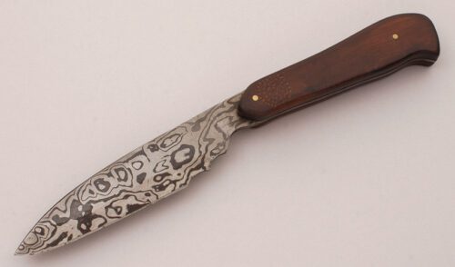Gary Root Fighter with Desert Ironwood Scales handle material - Obverse Side - Item #KLC12096