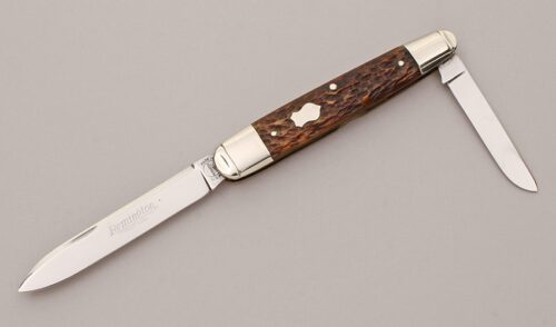 Remington Knives R7833 English Jack with Brown Jigged Bone Scales handle material - Obverse Side - Item #KLC12106
