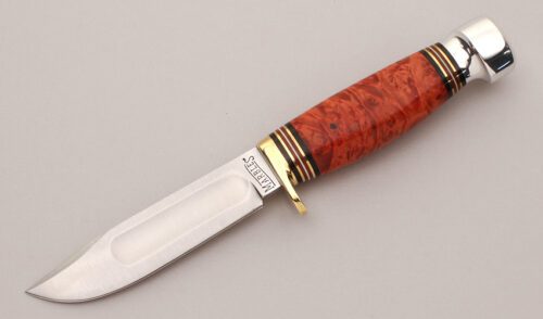 Marble's Knives Ideal with Red Maple Burl Wood Handle handle material - Obverse Side - Item #KLC12110