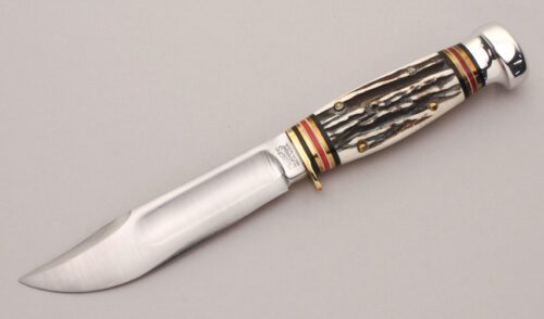 Marble's Knives Ideal with Stag Scales handle material - Obverse Side - Item #KLC12111