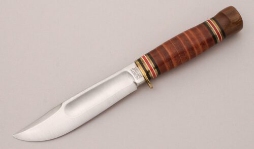 Marble's Knives Ideal with Stacked Leather Handle handle material - Obverse Side - Item #KLC12112