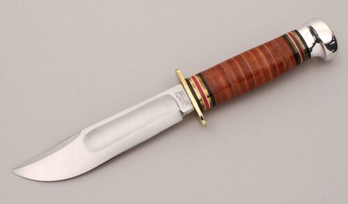 Marble's Knives Ideal with Stacked Leather Handle handle material - Obverse Side - Item #KLC12113