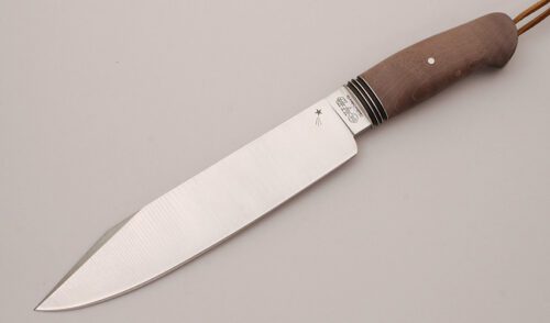 Camillus Cutlery OVB Jim Crowell Bowie with Tiger Tail Maple Wood Handle handle material - Obverse Side - Item #KLC12115