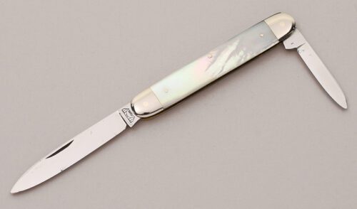 Bruckmann Knives Two Blade Pen with Mother of Pearl Scales handle material - Obverse Side - Item #KLC12119