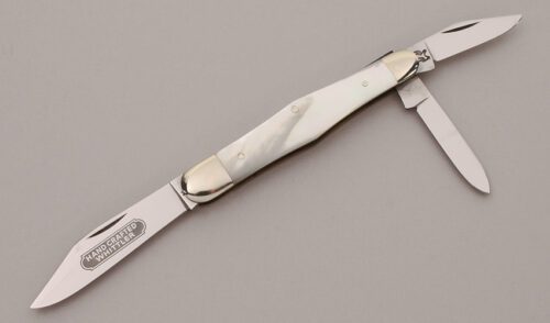 Kissing Crane 2737XV Swell Center Whittler with Mother of Pearl Scales handle material - Obverse Side - Item #KLC12146