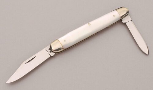 Case Cutlery Sleeveboard Pen Knife with Mother of Pearl Scales handle material - Obverse Side - Item #KLC12149