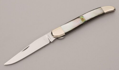 A.G. Russell Arkansas Toothpick with Black Pearl Handle Scales handle material - Obverse Side - Item #KLC12158