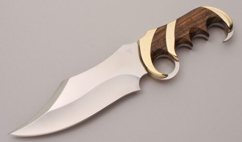 Buck Knives Brazen Sub-Hilt Fighter with Bocote Wood Handle Scales handle material - Obverse Side - Item #KLC12163